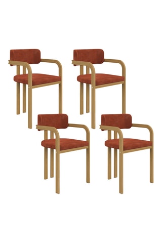 4 poltrone Elsa - Mattone - Poliestere