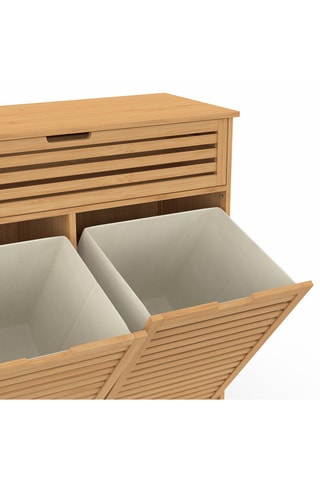 Mobiletto bagno 2 ante in bambù Maya - 80 x 80 x 33 cm