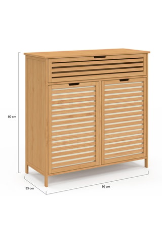 Mobiletto bagno 2 ante in bambù Maya - 80 x 80 x 33 cm