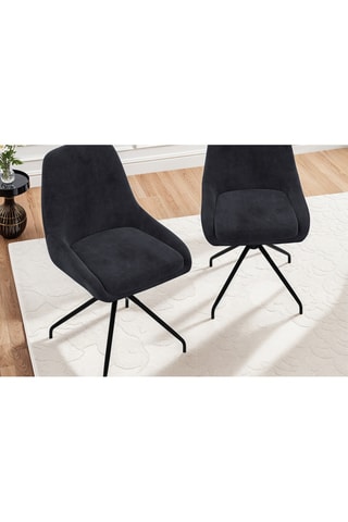 Sedie Olivia girevoli in velluto piedi in metallo - 47,5 x 54 x 79 cm– set x 2
