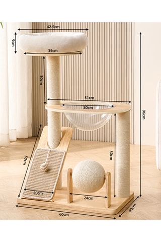 Rascador de madera de caucho NaturaCat - 60 x 96 x 40 cm