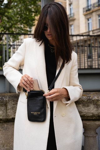 Bolso de mano pequeño de piel Laila - Negro