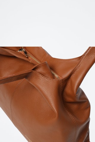 Bolso shopper de piel Tikki - Camel