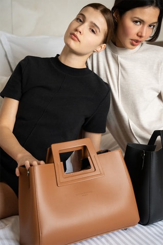 Bolso de piel Jini - Camel
