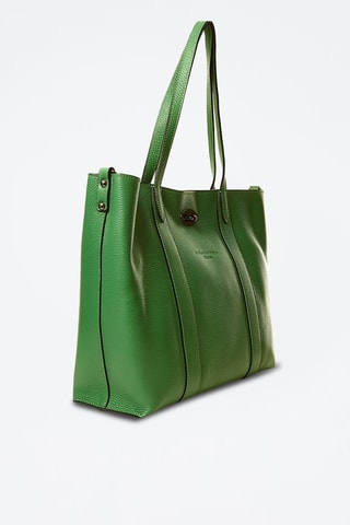 Bolso shopper y neceser de piel Elis - Verde