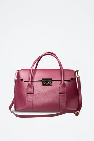 Bolso shopper de piel Elara - Burdeos