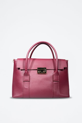 Bolso shopper de piel Elara - Burdeos