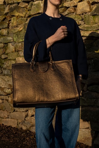 Bolso shopper de piel Mara - Marrón