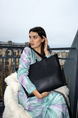 Bolso shopper de piel Elix - Negro