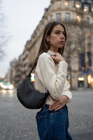 Bolso de piel Azay - Negro