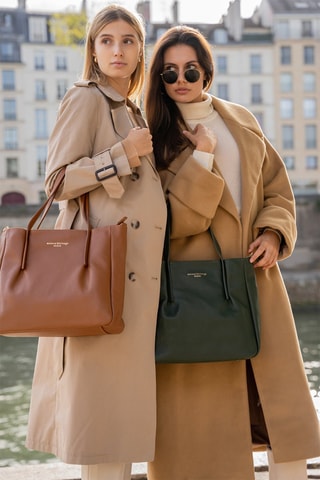 Bolso shopper de piel Myriam - Camel