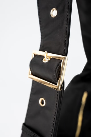 Bandolera de piel Saya - Negro