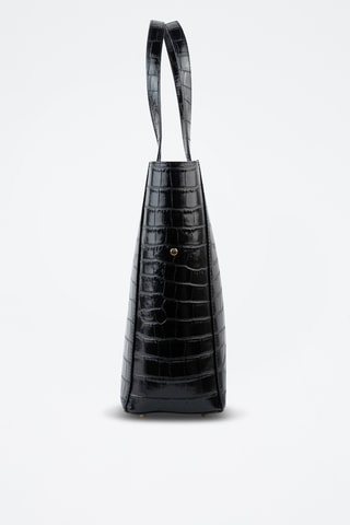 Bolso shopper de piel - Negro