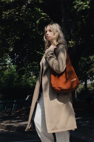 Bolso shopper y bolso de mano de nobuk Vif - Marrón