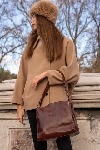 Bolso de piel Malia - Marrón