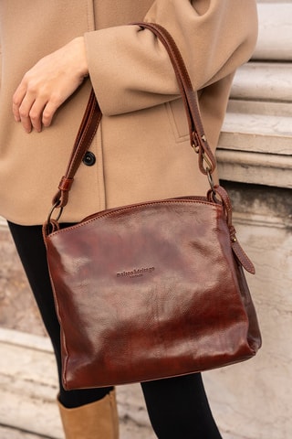Bolso de piel Malia - Marrón