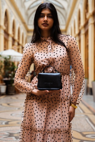 Bolso de piel Mini Luna - Negro