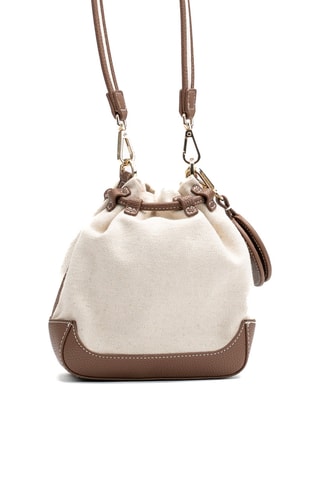Bolso saco de piel Punchy - Beige