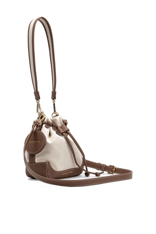 Bolso saco de piel Punchy - Beige