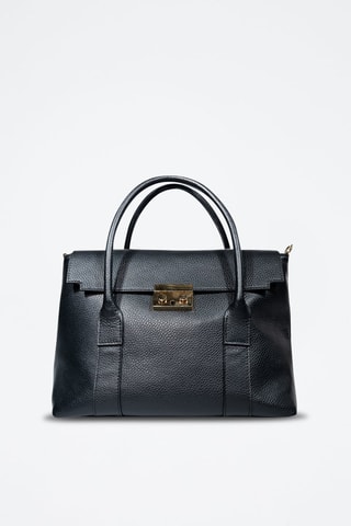 Bolso shopper de piel Elara - Negro