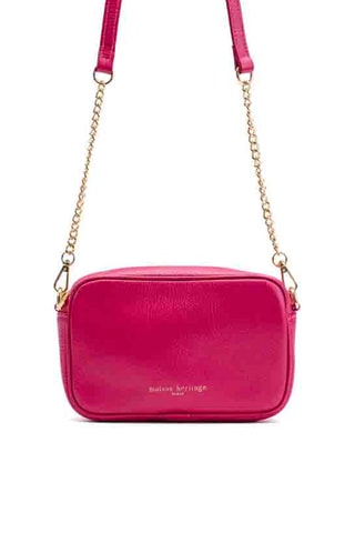 Bandolera de piel Bio - Fucsia