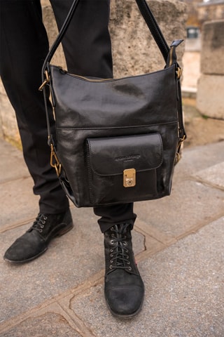 Bolso de piel Alexis - Negro