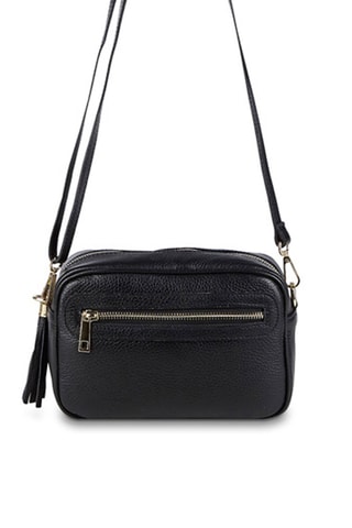Bandolera de piel Gaby - Negro
