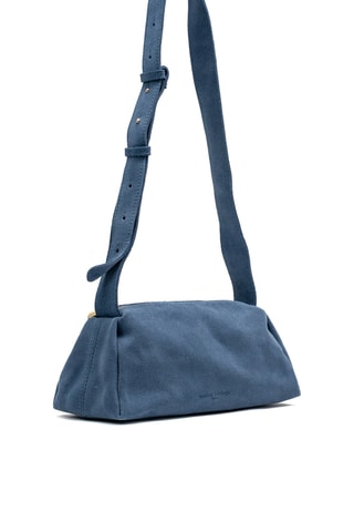 Bandolera de nobuk Tutti - Azul