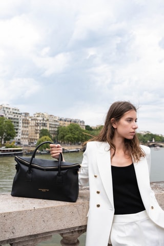Bolso de piel Karen - Negro