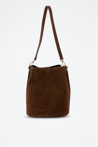 Bolso saco de nobuk  - Marrón