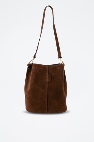 Bolso saco de nobuk  - Marrón
