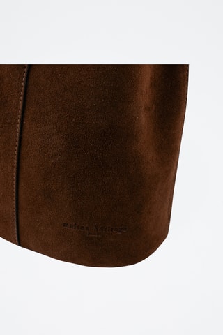 Bolso saco de nobuk  - Marrón