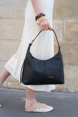 Bolso de piel Onda - Negro