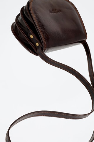 Bandolera de piel Lilly - Marrón oscuro