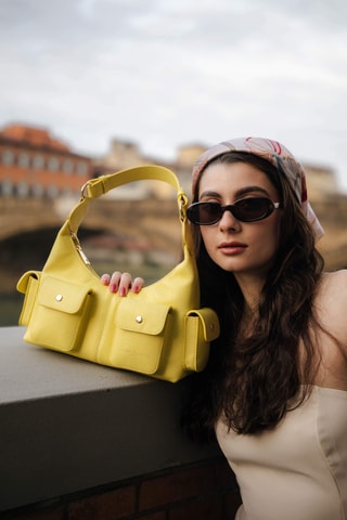 Bolso de piel Dolce - Amarillo