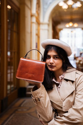 Bolso de piel Luna - Camel