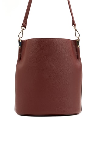 Bolso saco de piel Bruna - Burdeos