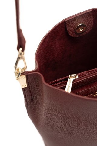 Bolso saco de piel Bruna - Burdeos