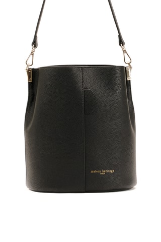 Bolso saco de piel Bruna - Negro