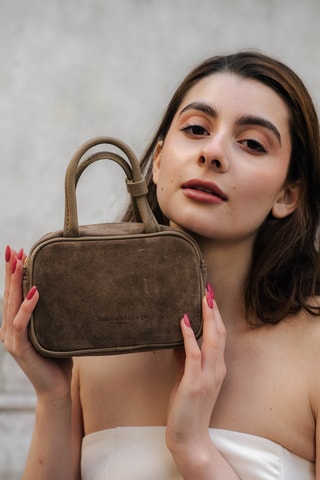 Bolso de piel Alba - Topo
