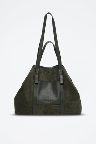 Bolso shopper de piel Malta Suede - Verde