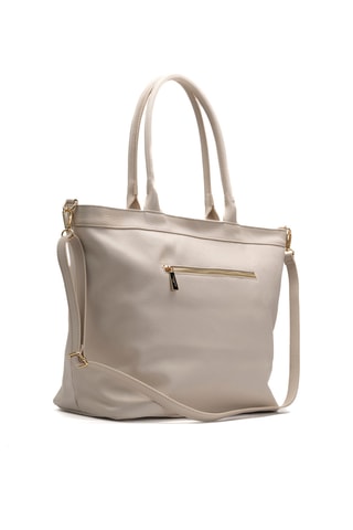 Bolso shopper de piel Biri - Blanco