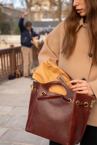 Bolso de piel Prun Vintage - Marrón