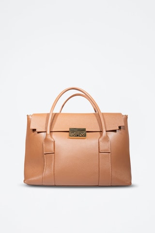 Bolso shopper de piel Elara - Camel