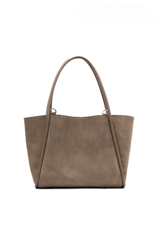 Bolso shopper de piel Rena - Topo