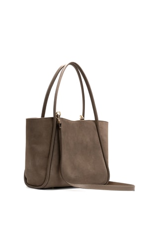 Bolso shopper de piel Rena - Topo