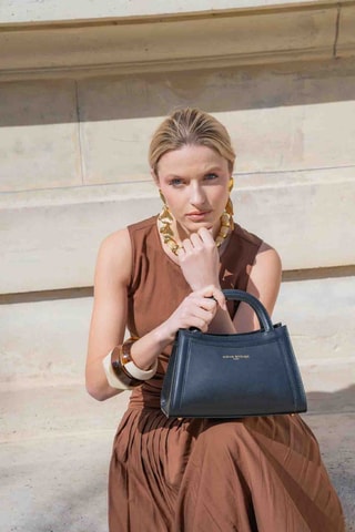 Bandolera de piel Milano - Negro