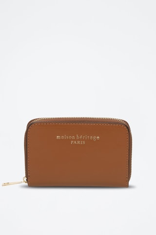 Cartera de piel Moni Box - Camel