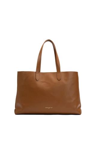 Bolso shopper de piel Gianni - Camel