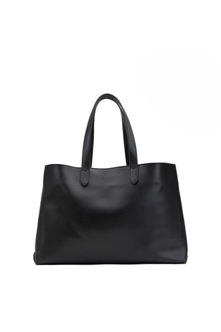 Bolso shopper de piel Gianni - Negro